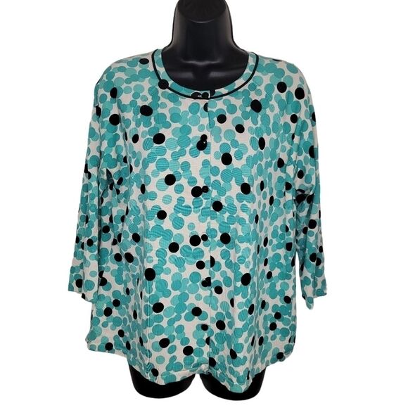 Pendleton silk blend polka dot button up cardigan size Large - Picture 1 of 6